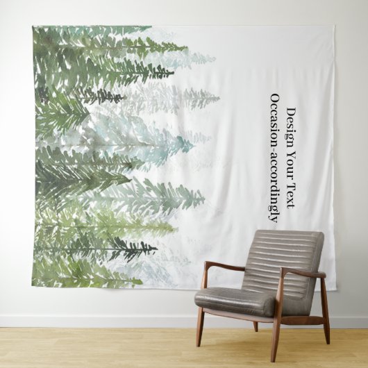 Hintergrund des Wandgemäldes des Pinienwaldes im W Wandteppich (Beispiel (Horizontal))