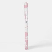 Hintergrund des weißen Blumenmusters iPhone Hülle (Linke Seite)