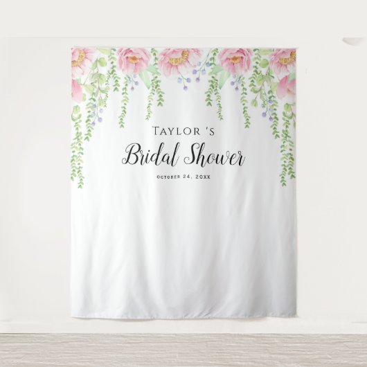 Hintergrund des weißen Brautparty Wandteppich (Vorderseite)