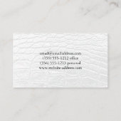 Hintergrund des weißen Krokodilleders Visitenkarte (Rückseite)