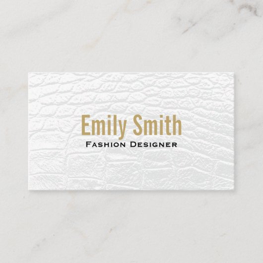 Hintergrund des weißen Krokodilleders Visitenkarte (Vorderseite)