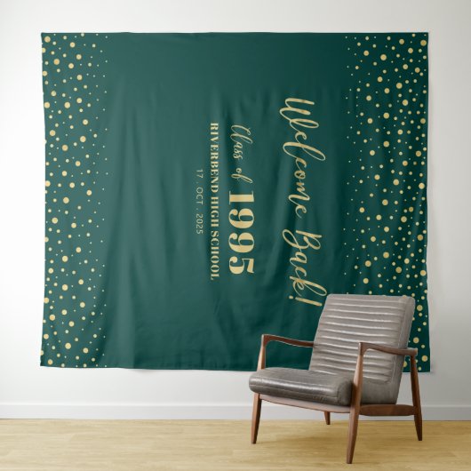 Hintergrund des Wiedersehen-Party der Gold- und Gr Wandteppich (Beispiel (Horizontal))