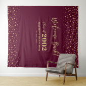 Hintergrund des Wiedersehen-Party der Gold- und Re Wandteppich (Beispiel (Horizontal))