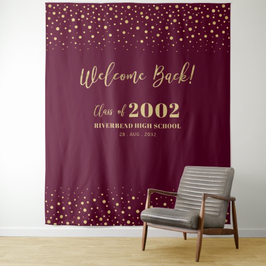 Hintergrund des Wiedersehen-Party der Gold- und Re Wandteppich (Beispiel)