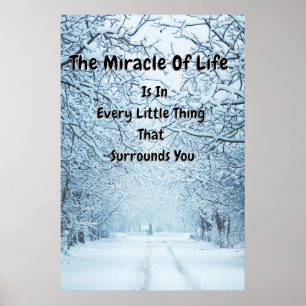 "Hintergrund des Winterschnees" Inspirationsgebote Poster