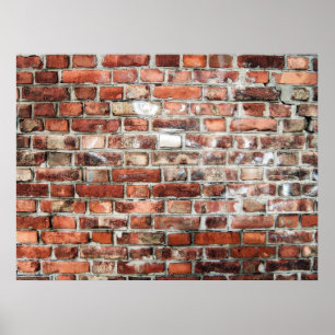 Hintergrund einer roten und grauen Backsteinmauer Poster