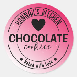 Hintergrund-Etikett für rosa Glitzer mit Liebe geb Runder Aufkleber