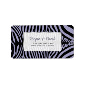 Hintergrund-Farbe des Lavenders Zebra Adressaufkleber (Vorne)