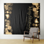 Hintergrund-frohe Weihnacht-Goldwinter-Märchenland Wandteppich (Beispiel (Horizontal))