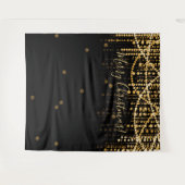 Hintergrund Frohe Weihnachten Party Gold String Li Wandteppich (Vorderseite (Horizontal))