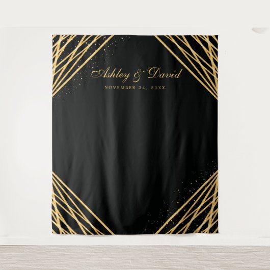 Hintergrund für Abstraktes Foto in Schwarz und Gol Wandteppich (Vorderseite)