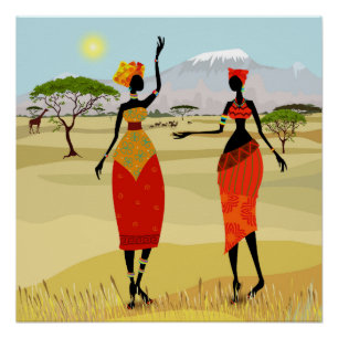 Hintergrund für afrikanische Frauen Poster