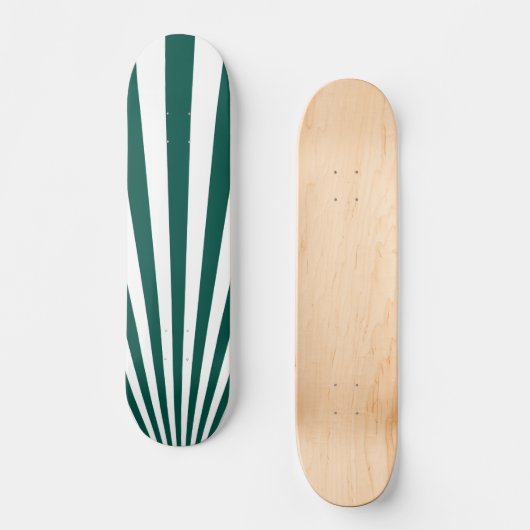 Hintergrund für Aquamarine grüne Sonnenstrahlen Skateboard (Vorderseite)