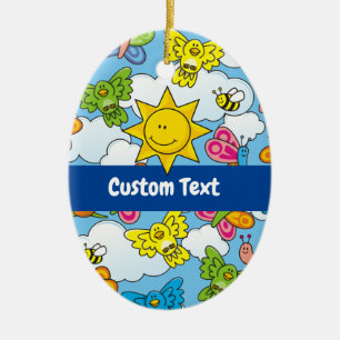 Hintergrund für Baby-Tiere Keramik Ornament