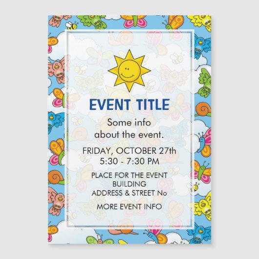 Hintergrund für Baby-Tiere Magnetkarte (Vorderseite)