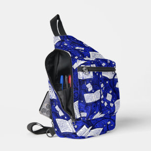 Hintergrund für blaue Bücher Crossbody Bag