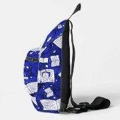 Hintergrund für blaue Bücher Crossbody Bag (Rechts)