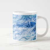 Hintergrund für blaues Abstraktes Marmor Jumbo-Tasse (Rechts)