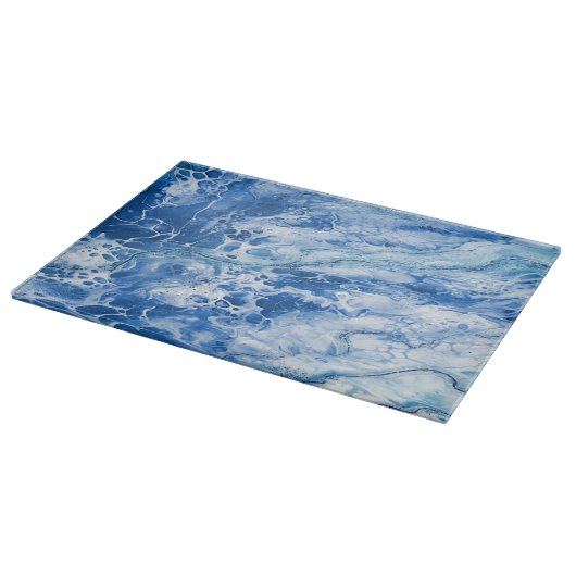 Hintergrund für blaues Abstraktes Marmor Schneidebrett (Ecke)