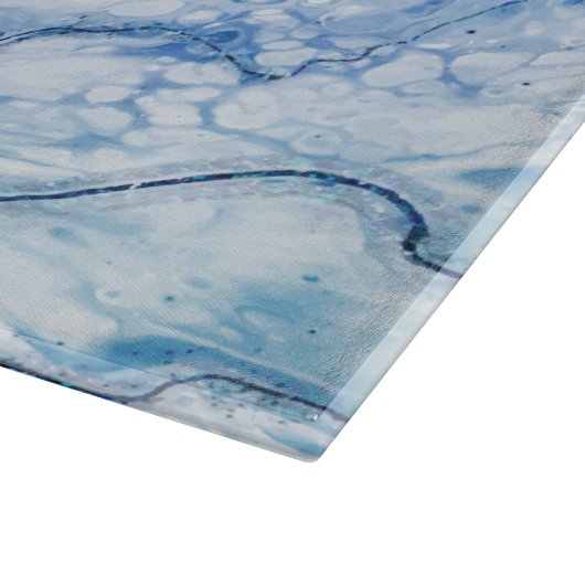 Hintergrund für blaues Abstraktes Marmor Schneidebrett (Ecke)