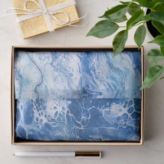 Hintergrund für blaues Abstraktes Marmor Seidenpapier (Geschenk)