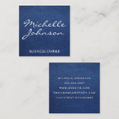 Hintergrund für blaues Leder Quadratische Visitenkarte (Vorne/Hinten)