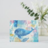 Hintergrund für Blauwale Postkarte (Stehend Vorderseite)