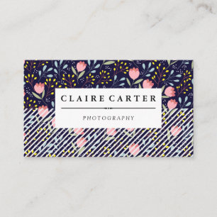 Hintergrund für Blume und Streifen Visitenkarte
