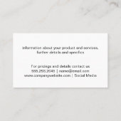 Hintergrund für Blumendruck Visitenkarte (Rückseite)