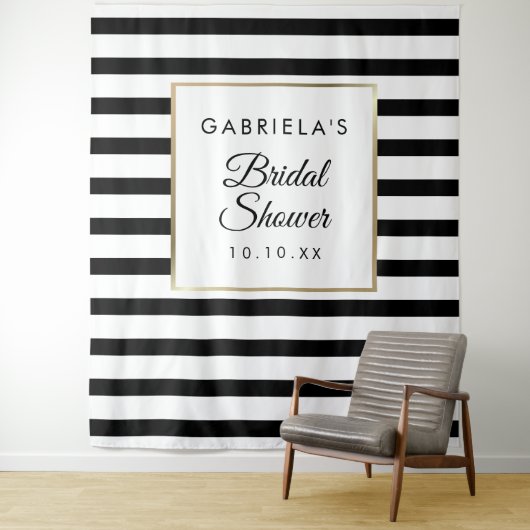 Hintergrund für das Black Stripe Gold Brautparty F Wandteppich (Beispiel)