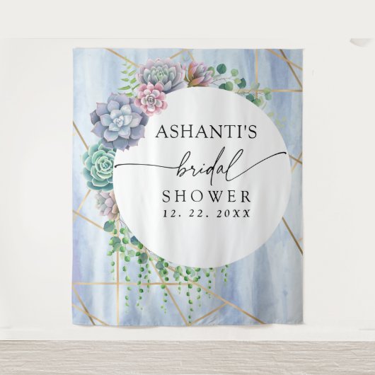 Hintergrund für das blaue Brautparty Wandteppich (Vorderseite)