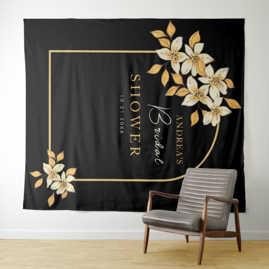 Hintergrund für das Brautparty "Gold Arch & Fall F Wandteppich (Beispiel (Horizontal))