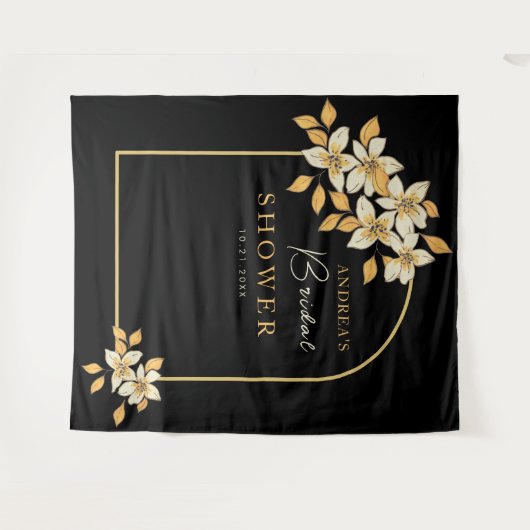 Hintergrund für das Brautparty "Gold Arch & Fall F Wandteppich (Vorderseite (Horizontal))