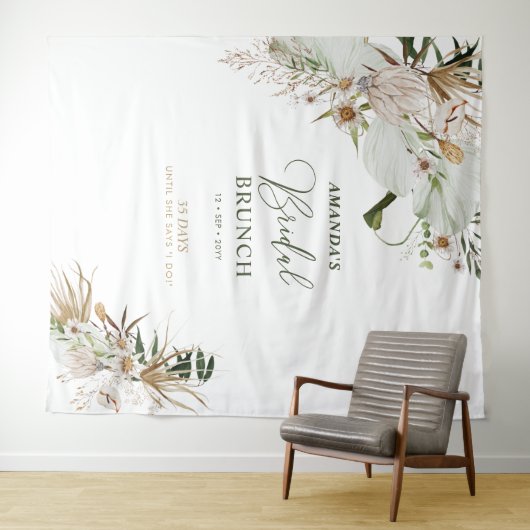 Hintergrund für das Brautparty "Green & Gold Boho" Wandteppich (Beispiel (Horizontal))