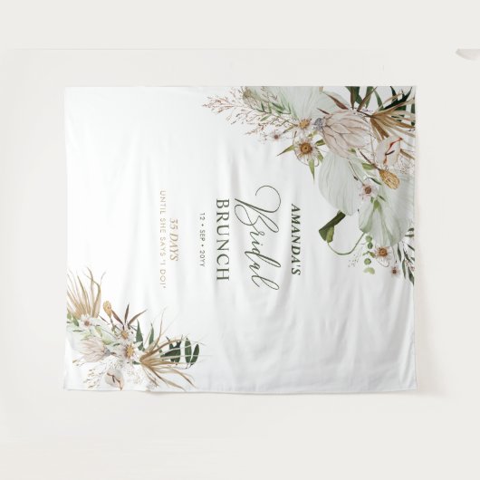 Hintergrund für das Brautparty "Green & Gold Boho" Wandteppich (Vorderseite (Horizontal))