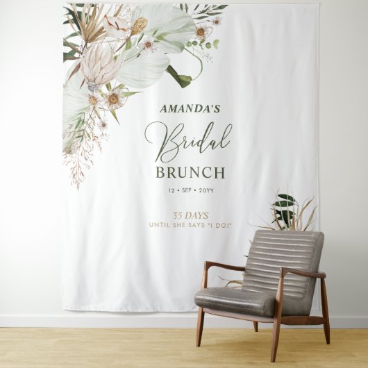 Hintergrund für das Brautparty "Green & Gold Boho" Wandteppich (Beispiel)