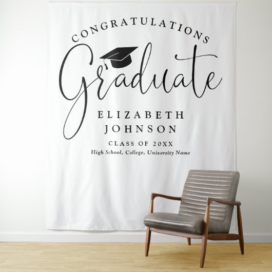 Hintergrund für das Foto von Elegant-Script-Gradua Wandteppich (Beispiel)