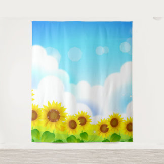 Hintergrund für das Foto von Sonnenblumen Wandteppich