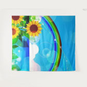 Hintergrund für das Foto von Sonnenblumen Wandteppich (Vorderseite (Horizontal))