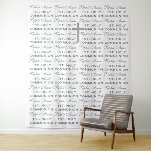 Hintergrund für das heilige Kommunion Silver Cross Wandteppich (Beispiel)