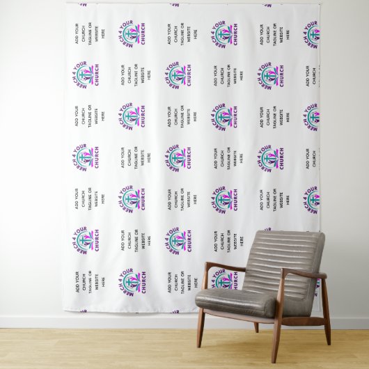 Hintergrund für das Hinzufügen von Logos zu einer  Wandteppich (Beispiel)