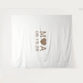 Hintergrund für das Hochzeitpaar Monogramme Wandteppich (Vorderseite (Horizontal))