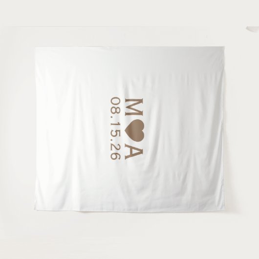 Hintergrund für das Hochzeitpaar Monogramme Wandteppich (Vorderseite (Horizontal))