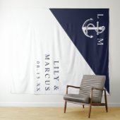 Hintergrund für das Hochzeitsszenario eines Navy B Wandteppich (Beispiel (Horizontal))