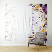 Hintergrund für das lila Floral n Gold Brautparty Wandteppich (Beispiel (Horizontal))