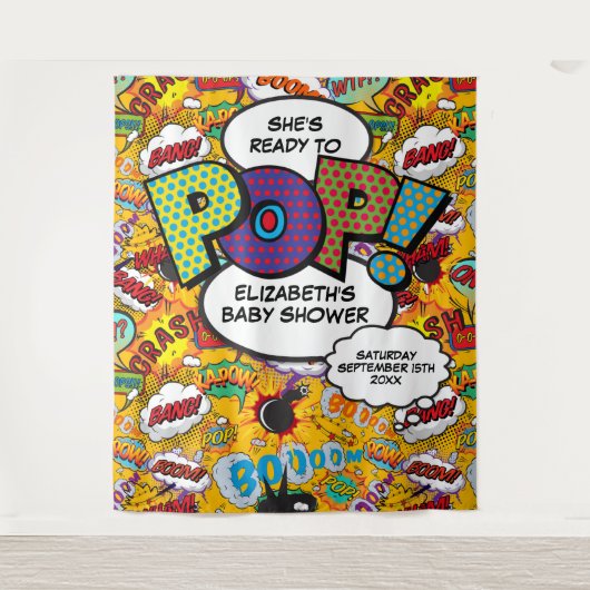 Hintergrund für das Pop Baby Shower Fun Foto Wandteppich (Vorderseite)