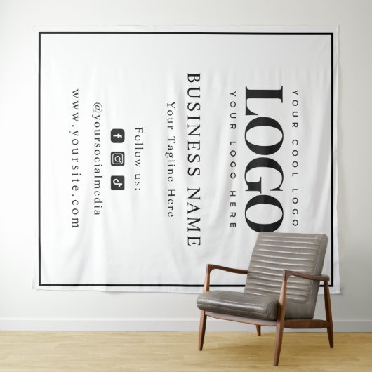 Hintergrund für das Schwarze-Rahmen-Logo und sozia Wandteppich (Beispiel (Horizontal))