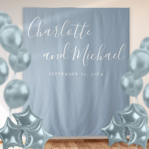 Hintergrund für das Script Dusty Blue Wedding Foto Wandteppich