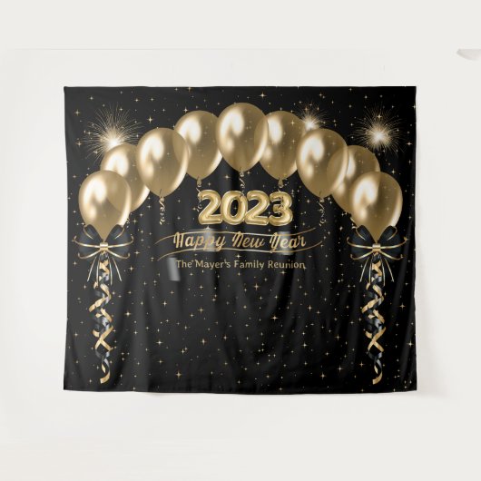 Hintergrund für das Wiedersehen-Foto der Neujahrsf Wandteppich (Vorderseite (Horizontal))