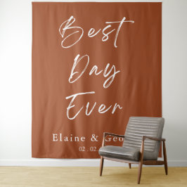 Hintergrund für den besten Tag je Hochzeitstag Fot Wandteppich